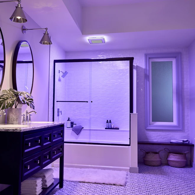 Broan NuTone 110 CFM 1.5 Sone Chroma Comfort With Bluetooth Speaker Bathroom Fan - White 5 Broan NuTone 110 CFM 1.5 Sone Chroma Comfort With Bluetooth Speaker Bathroom Fan - White - Image 3