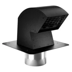 Imperial R2 Roof Vent Cap With Collar - Black-Painted Galvanized Steel - 4-in
