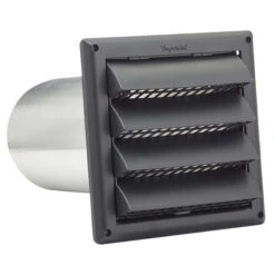 Imperial Louvered Air Intake Hood With 6" Aluminum Pipe - Black