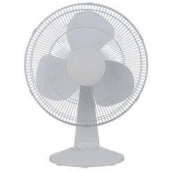 Utilitytech - Desk Oscillating Fan - 12-in 3 Speeds - White