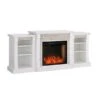 Southern Enterprises Fael 71.75-in W White With Faux Stone Fan-forced Smart Electric Fireplace With Bookcases -Imperial Fireplace Shop 330949554 MainImage 001 l