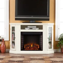 Southern Enterprises Aldan 48-in W Ivory Fan-forced Electric Fireplace -Imperial Fireplace Shop 330949650 AlternateImage1 l