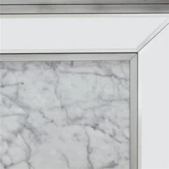 Southern Enterprises Lafre Antique Silver, Faux Marble And Mirror 44-in W Fan-forced Electric Fireplace -Imperial Fireplace Shop 330949758 AlternateImage2 l