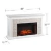 Southern Enterprises Kristoff 60.25-in W White With Faux Stone Fan-forced Electric Fireplace -Imperial Fireplace Shop 330949824 AlternateImage3 l