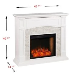 Southern Enterprises Prisene 45.75-in W White With Faux Stone Fan-forced Smart Electric Fireplace -Imperial Fireplace Shop 330949857 AlternateImage3 l