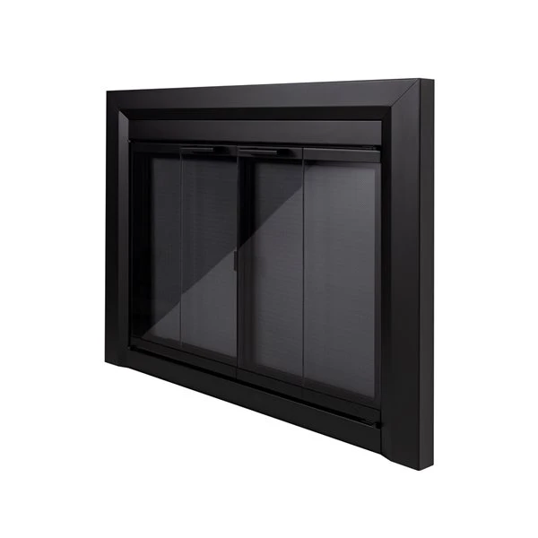 Pleasant Hearth Clairmont Black Medium Bifold Smoked Tempered Glass Fireplace Doors 5 Pleasant Hearth Clairmont Black Medium Bifold Smoked Tempered Glass Fireplace Doors - Image 3