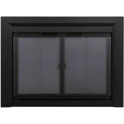 Pleasant Hearth Clairmont Black Large Bifold Smoked Tempered Glass Fireplace Doors 9 Pleasant Hearth Clairmont Black Large Bifold Smoked Tempered Glass Fireplace Doors -Imperial Fireplace Shop 330951922 MainImage 001 l