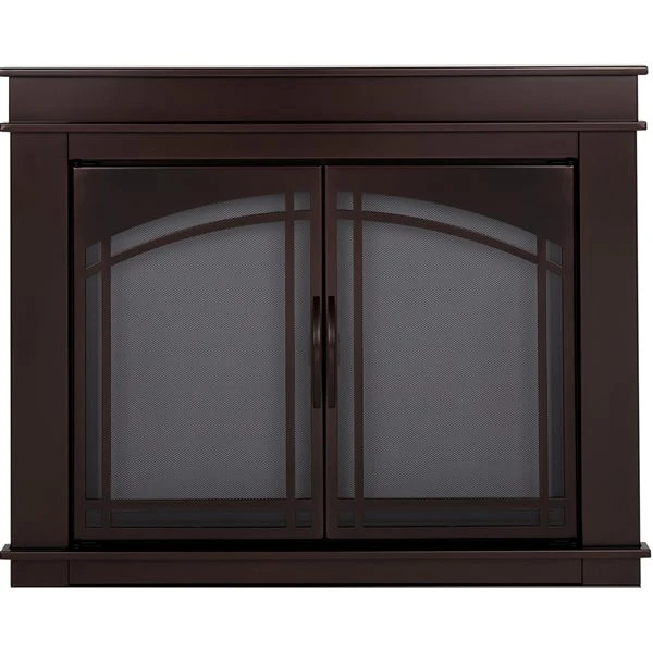 Pleasant Hearth Fenwick Oil-Rubbed Bronze Medium Cabinet-style Smoked Tempered Glass Fireplace Doors 4 Pleasant Hearth Fenwick Oil-Rubbed Bronze Medium Cabinet-style Smoked Tempered Glass Fireplace Doors - Image 2