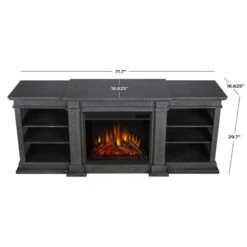 Real Flame Fresno 72-in Infrared Electric Fireplace Media Console In Antique Gray -Imperial Fireplace Shop 330972047 AlternateImage2 l