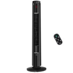 HomCom 12.5-in 3-speed Indoor Black Oscillation Tower Fan -Imperial Fireplace Shop 330982058 MainImage 001 l