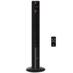 HomCom Indoor 12.5-in 3-speed Black Oscillation Tower Fan -Imperial Fireplace Shop 330982059 MainImage 001 l