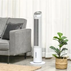 HomCom 11.75-in 3-speed White Indoor Oscillation Tower Fan -Imperial Fireplace Shop 330989479 AlternateImage1 l
