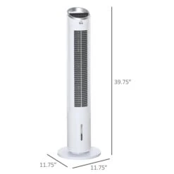HomCom 11.75-in 3-speed White Indoor Oscillation Tower Fan -Imperial Fireplace Shop 330989479 AlternateImage2 l