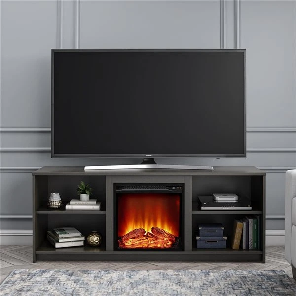 Ameriwood Home Courtland Espresso TV Stand With Fan-forced Electric Fireplace For TVs Up To 65-in 4 Ameriwood Home Courtland Espresso TV Stand With Fan-forced Electric Fireplace For TVs Up To 65-in - Image 2