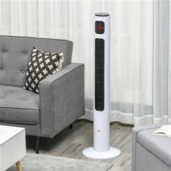 HomCom 46-in 3-Speed Indoor White Oscillation Tower Fan With Remote Control