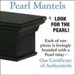 Pearl Mantels 48-in W X 8-in H X 9-in D Precision Black Pine Wood Mantel Shelf 10 Pearl Mantels 48-in W X 8-in H X 9-in D Precision Black Pine Wood Mantel Shelf -Imperial Fireplace Shop 331037386 AlternateImage3 l