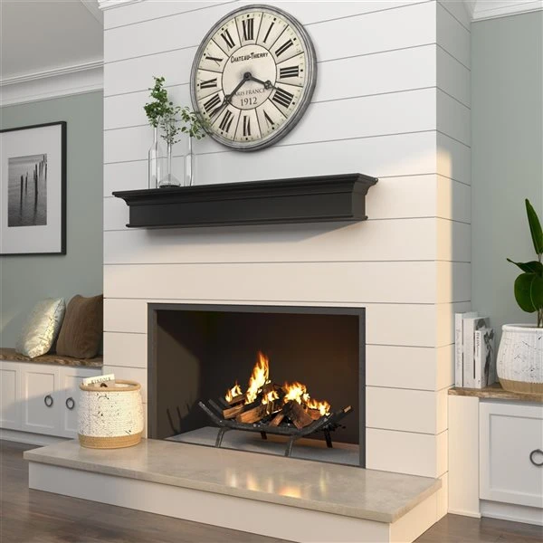 Pearl Mantels 48-in W X 8-in H X 9-in D Precision Black Pine Wood Mantel Shelf 3 Pearl Mantels 48-in W X 8-in H X 9-in D Precision Black Pine Wood Mantel Shelf
