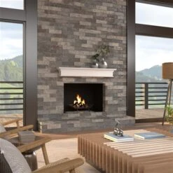 Pearl Mantels 60-in W X 8-in H X 9-in D Crisp White Pine Wood Mantel Shelf -Imperial Fireplace Shop 331037434 AlternateImage4 l