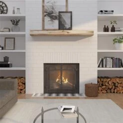 Pearl Mantels 60-in W X 5-in H X 9-in D Ash Asian Hardwood Wood Mantel Shelf -Imperial Fireplace Shop 331037454 AlternateImage4 l