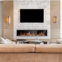 Litedeer Homes Latitude 76.5-in W Black Fan-Forced Electric Fireplace -Imperial Fireplace Shop 331063526 AlternateImage1 l