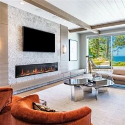 Litedeer Homes Latitude 76.5-in W Black Fan-Forced Electric Fireplace -Imperial Fireplace Shop 331063526 AlternateImage2 l