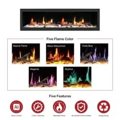 Litedeer Homes Latitude 76.5-in W Black Fan-Forced Electric Fireplace -Imperial Fireplace Shop 331063526 AlternateImage3 l