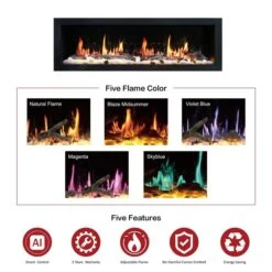 Litedeer Homes Gloria II 58-in W Silver White Fan-Forced Electric Fireplace -Imperial Fireplace Shop 331063535 AlternateImage2 l