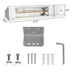 Costway 1500 W Infrared Wall Mount Indoor/Outdoor Electric Space Heater With Remote Control