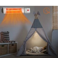 Costway 1500 W Infrared Wall Mount Indoor/Outdoor Electric Space Heater With Remote Control -Imperial Fireplace Shop 331065388 AlternateImage3 l