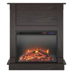 Ameriwood Home 31.65-in Espresso Fan-forced Electric Fireplace
