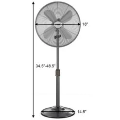 Costway Metal Oscillating Pedestal Fan 3 Wind Speed Height Adjust Black 18-in -Imperial Fireplace Shop 332006662 AlternateImage1 l