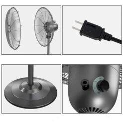 Costway Metal Oscillating Pedestal Fan 3 Wind Speed Height Adjust Black 18-in -Imperial Fireplace Shop 332006662 AlternateImage2 l