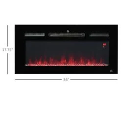 HomCom 36-in Black Fan-Forced Electric Fireplace