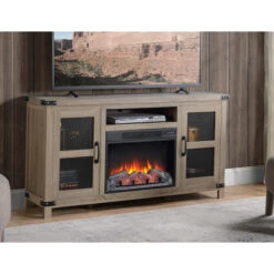 Style Selections Roslin Fireplace TV Stand For TVs Up To 65-in - 32-in X 60-in - Brown -Imperial Fireplace Shop 35025013d L