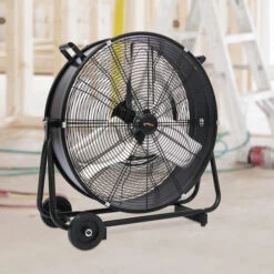 Utilitech 24-in 2-Speed Commercial Floor Fan - Black