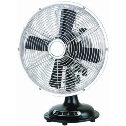 Utilitech 8-in 3-Speed Black Indoor Table Fan