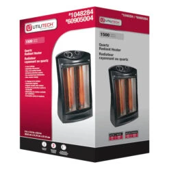Utilitech 1500-Watt Quartz Radiant Tower Heater Black