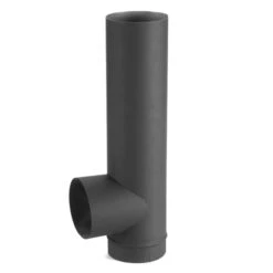 Aston Stove Pipe Tee - Steel - 24-Gauge - Black - 5-in Dia X 18-in L