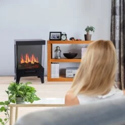 Style Selections 1500 W Electric Fireplace - 3-Side Full Glass - 5,100-BTU - 24-in H X 11.6-in W X 7.9-in D -Imperial Fireplace Shop 72495000e L