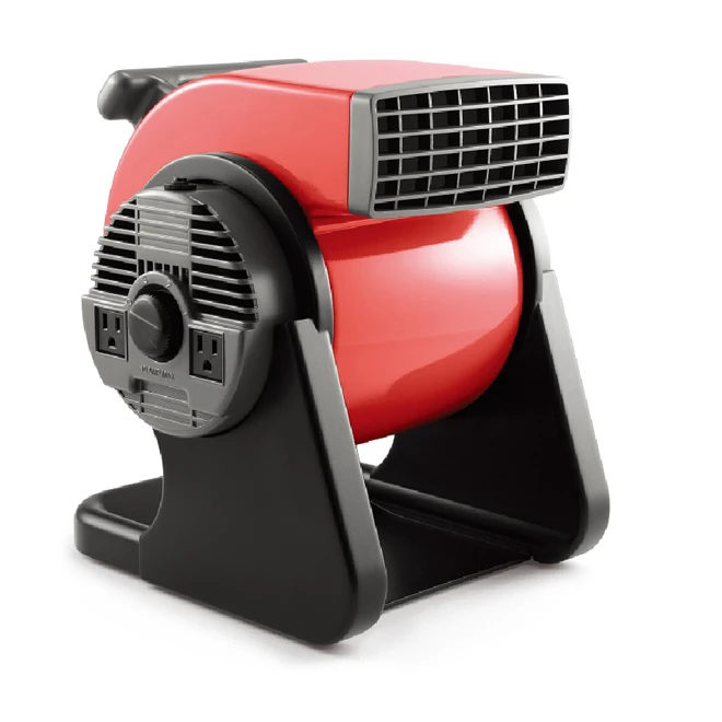 Utility Fan With Pivoting Head - Indoor - 3 Speeds - Red 3 Utility Fan With Pivoting Head - Indoor - 3 Speeds - Red